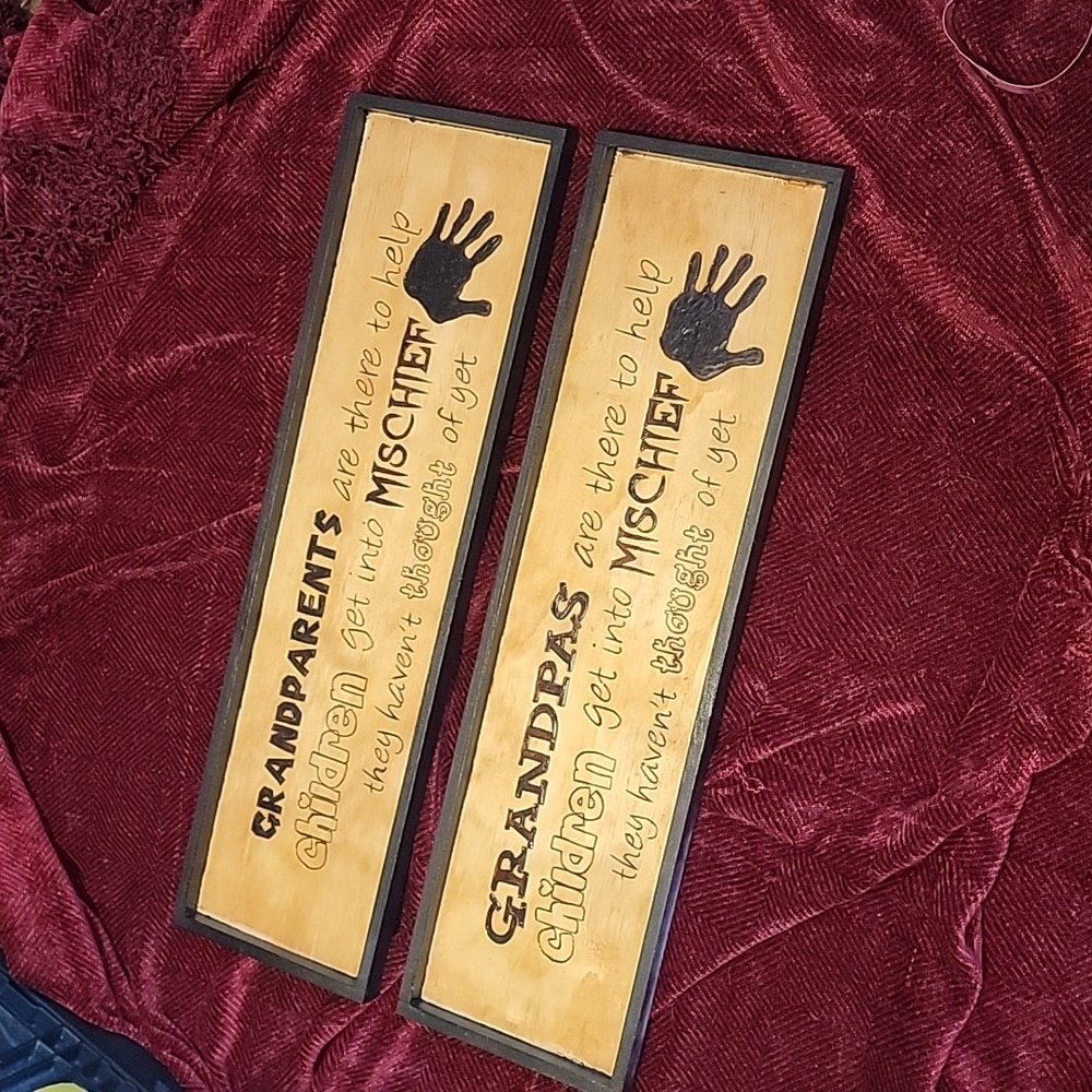 Wood burned signs